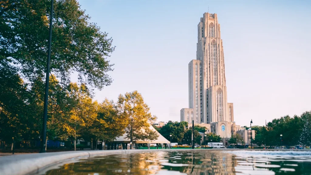 Cathedral of Learning at University of Pittsburgh – top rolling admission universities in USA for international students